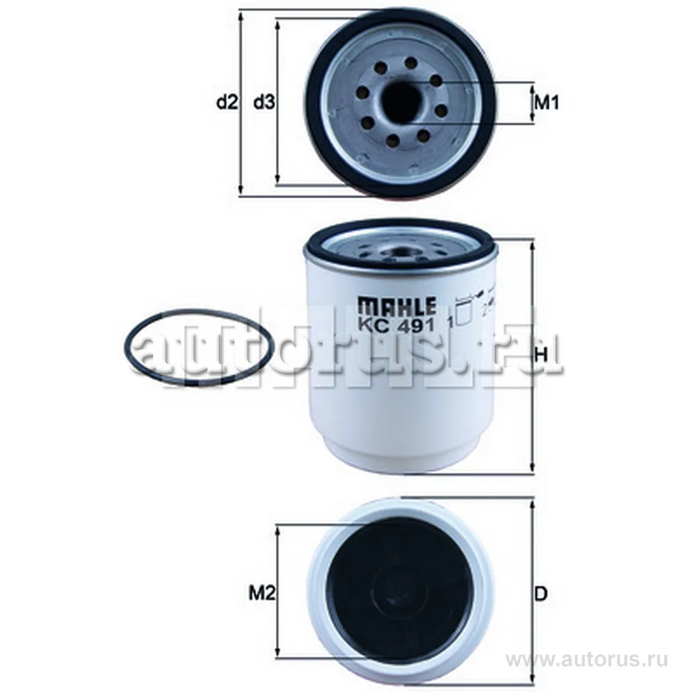 Фильтр сепаратора для RVI Kerax, Magnum, Premium/Lander; VOLVO FH 2013, FH/FM/FMX (05-) KNECHT/MAHLE KC491D