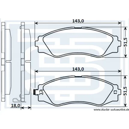 Колодки тормозные CHEVROLET LACETTI передние STARKE 178519