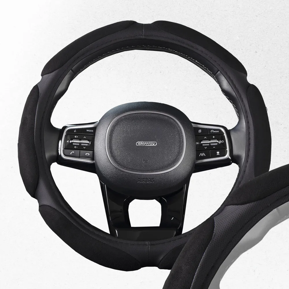 Оплетка SKYWAY Sponge classic 6 подушечек M Черная замша SKYWAY S01101018