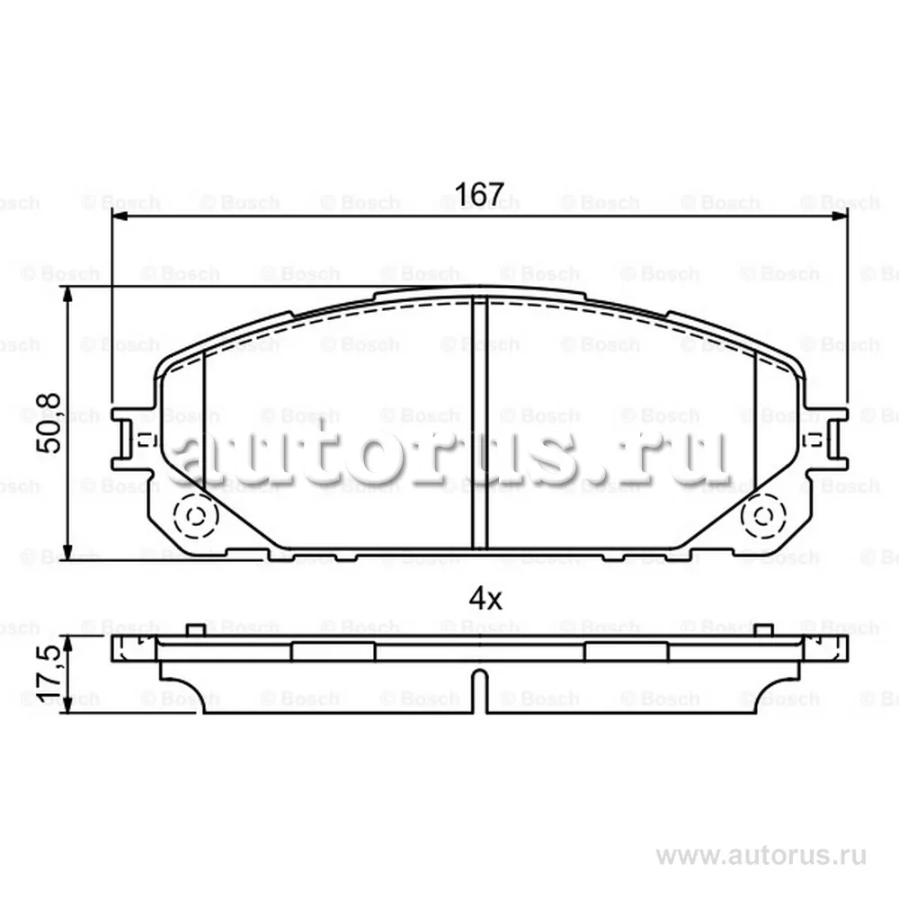 Колодки дисковые передние Jeep Cherokee V (KL) all 13 BOSCH 0 986 495 404
