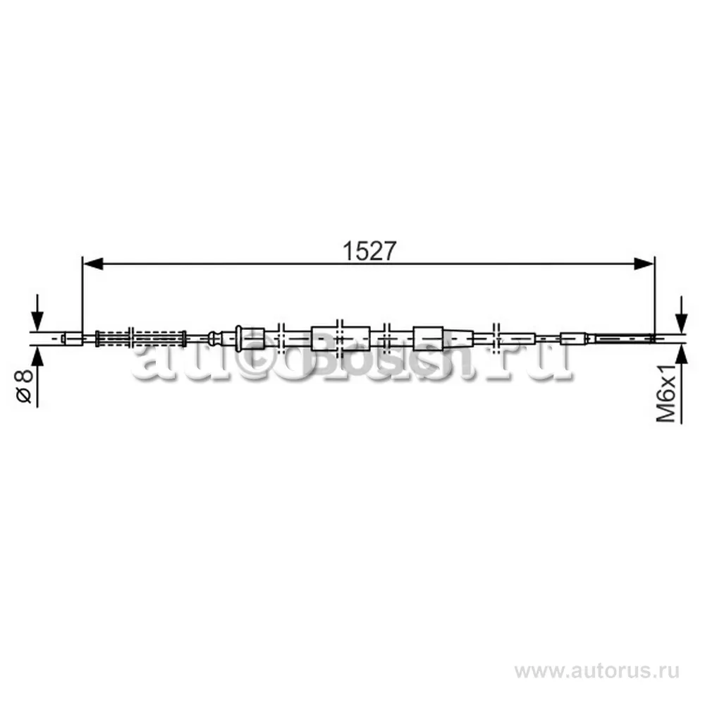 Трос ручного тормоза 1 BOSCH 1987477164