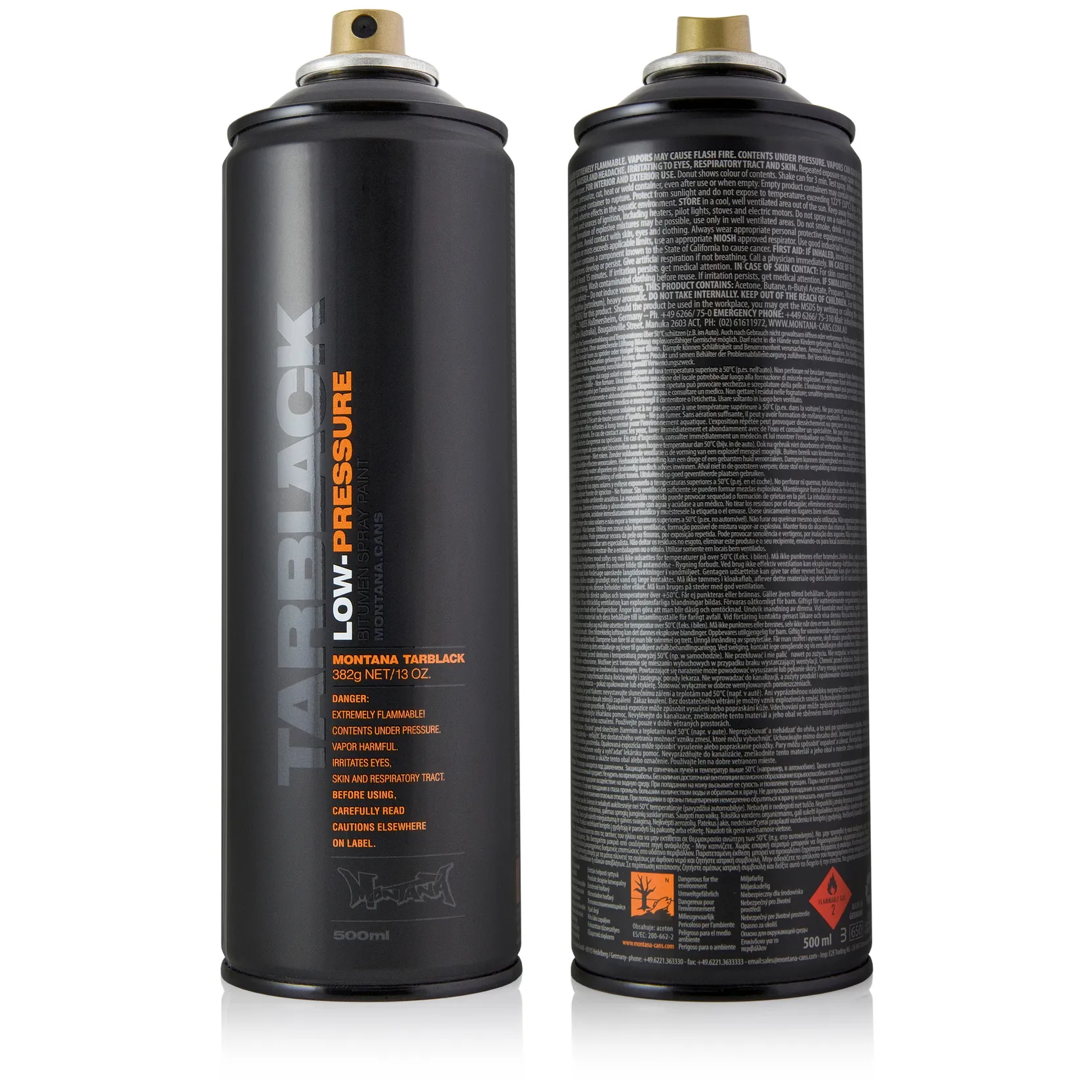 Краска TARBLACK черная смола (низкое давление) MONTANA CANS Tarblack-500