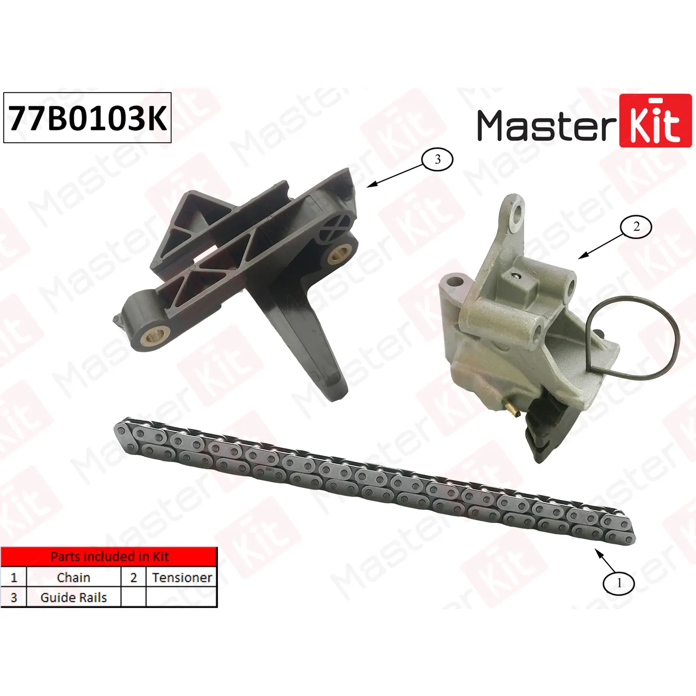 Комплект цепи привода распредвала BMW E39/E53 M52/M54 MASTERKIT 77B0103K