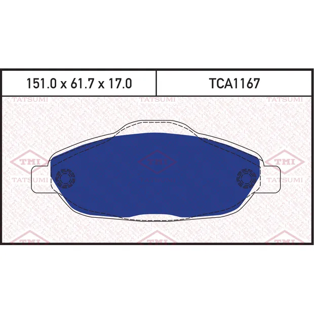 Колодки тормозные дисковые передние PEUGEOT 308/CC/SW 07->PEUGEOT 3008 09-> TATSUMI TCA1167