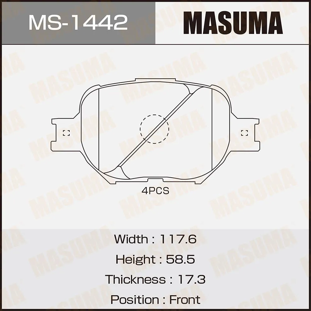 Колодки передние TOYOTA ALTEZZA MASUMA MS-1442