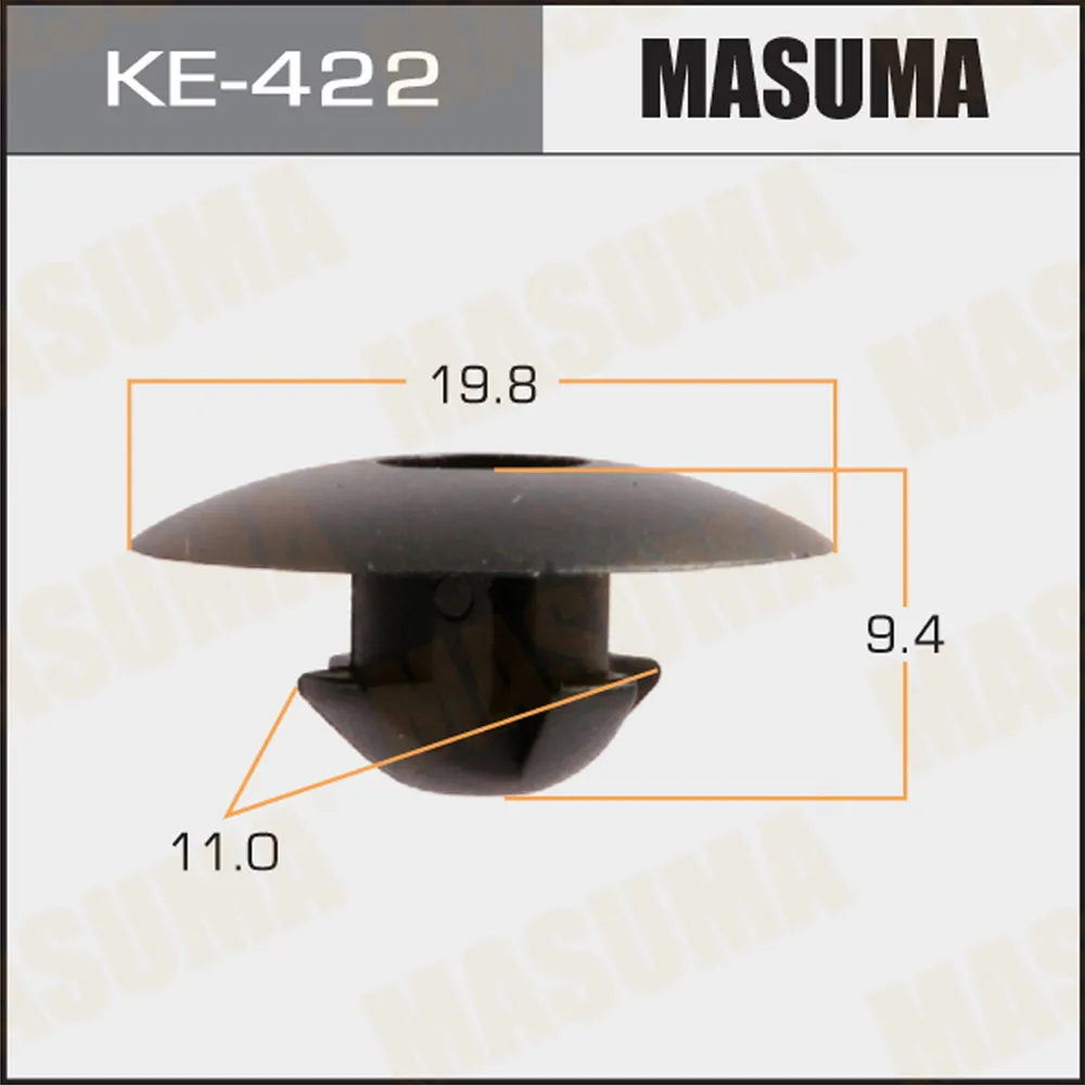 Клипса автомобильная (автокрепеж) MASUMA 422-KE уп.50 MASUMA KE422