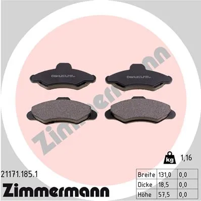 Колодки торм. ZIMMERMANN 211711851