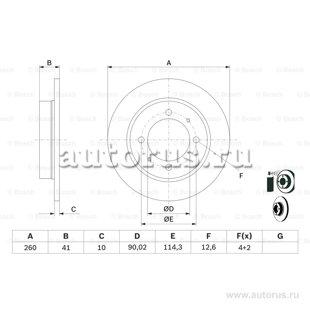 Диск тормозной задний BOSCH 0 986 478 898