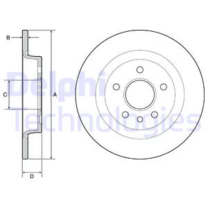 Диск тормозной задний FORD FOCUS-II/C-MAX/VOLVO C30 DELPHI BG3897
