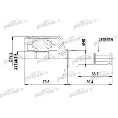 ШРУС внутр лев к-кт 26x40x23 FORD: FOCUS 98 - 04, FOCUS PATRON PCV4014