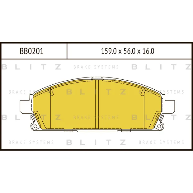 Колодки тормозные дисковые передние NISSAN Pathfinder 97-> BLITZ BB0201