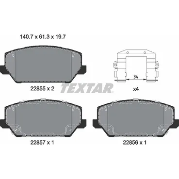 Колодки передние TEXTAR 2285501