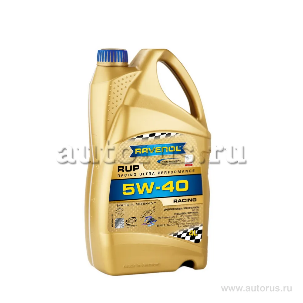 Моторное масло RAVENOL RUP Racing Ultra Performance SAE 5W-40 (4л) 1141091-004 (4014835853317)
