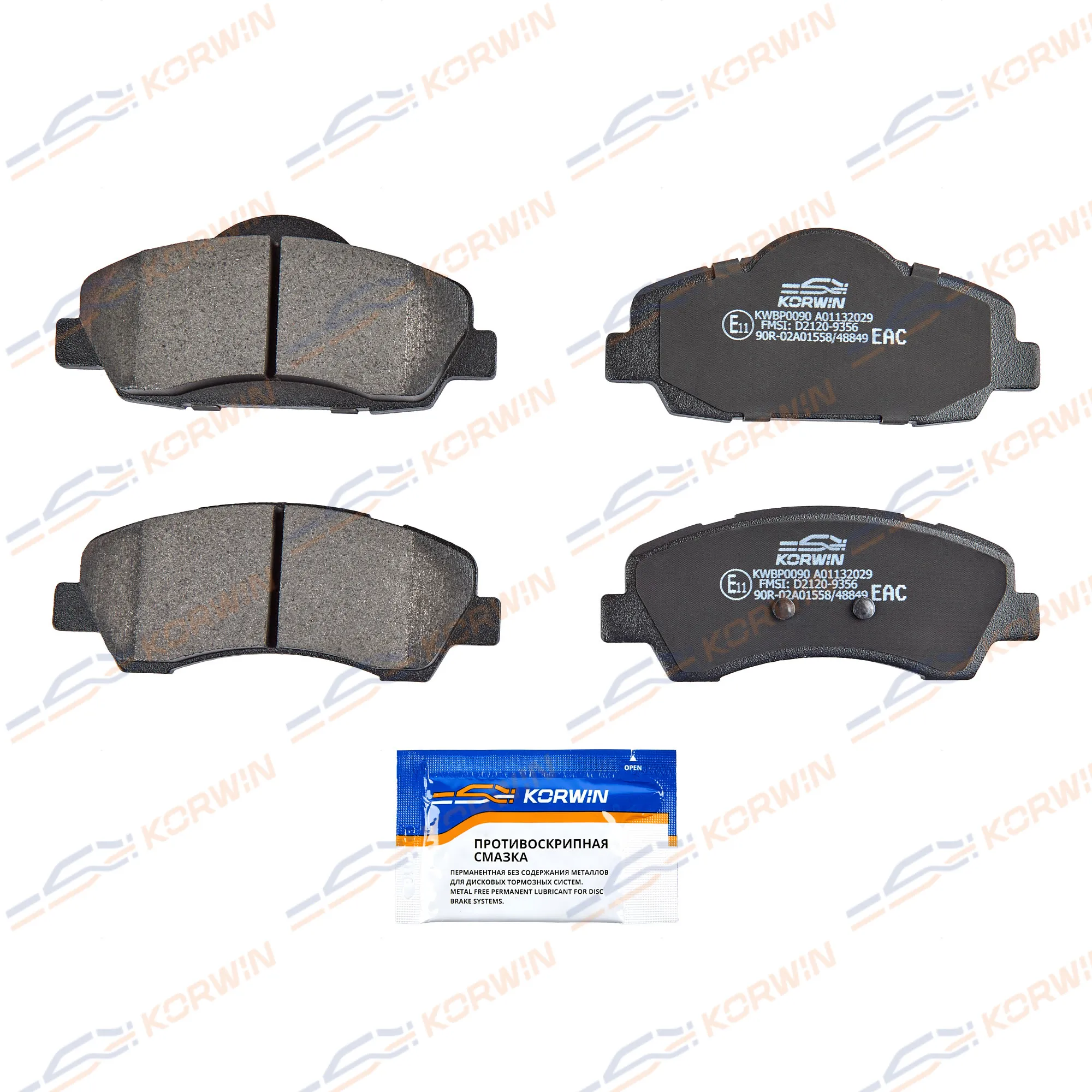 Колодки тормозные перед. Citroen C-Elysee 12-/C4 Cactus 14-/Peugeot 308 II 13- KORWIN KWBP0090