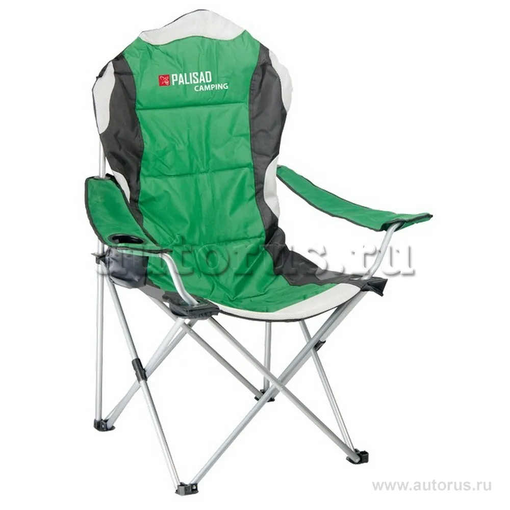 Кресло складное с подлокотниками и подстаканником, 60x60x110/92 см, Camping Palisad 69592 PALISAD 69592
