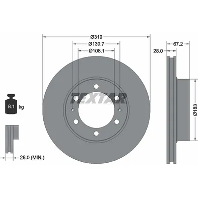 Диск тормозной передний TOYOTA 4RUNNER/FJ CRUISER/FORTUNER/HILUX 05-> TEXTAR 92230403