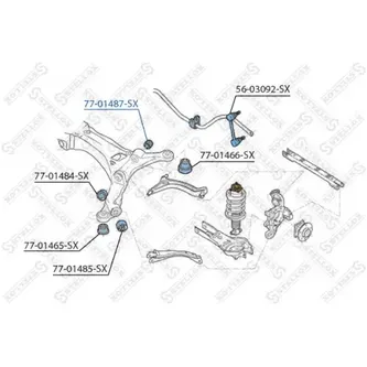 Сайлентблок зад. рычага Volvo S60/S80/V70/XC70 98> STELLOX 77-01487-SX