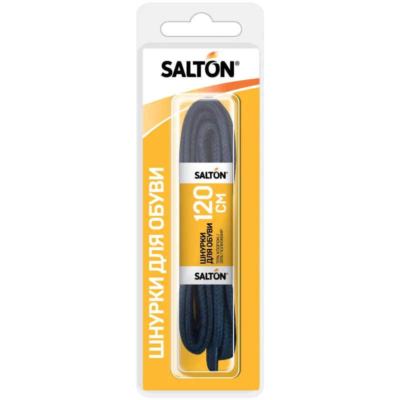 Шнурки для обуви с пропиткой 120 см плоские черные Salton, 54/04 1668472
