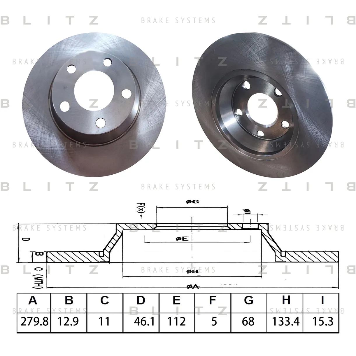 Диск тормозной передний AUDI A4 94-> BLITZ BS0574