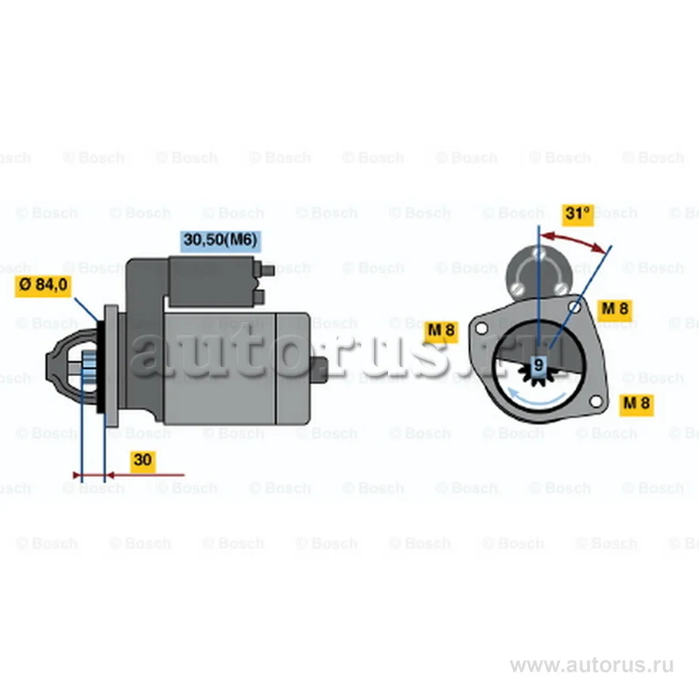 Стартер IVECO DAILYMASSIF 12В 2.5кВт
