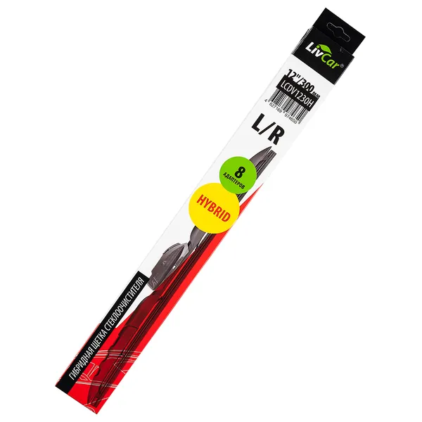 Щетка стеклоочистителя WIPER HYBRID гибридная 12/300 мм LIVCAR LCDV1230H