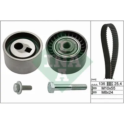 Ремкомплект ГРМ Citroen/Peugeot 96-04 mot.1.8/2.0L 16V INA 530 0095 10