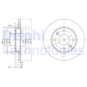 Диск тормозной передний CITROEN XSARA/PEUGEOT 206/306 /D=247MM DELPHI BG3364