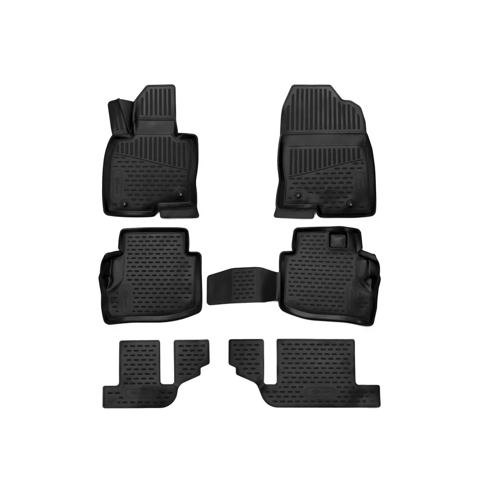 Коврики 3D в салон MAZDA CX-9, 2017->, кросс., 6 шт. (ПУ, повышенная износостойкость) FORMAT FORMAT.3D3331210k