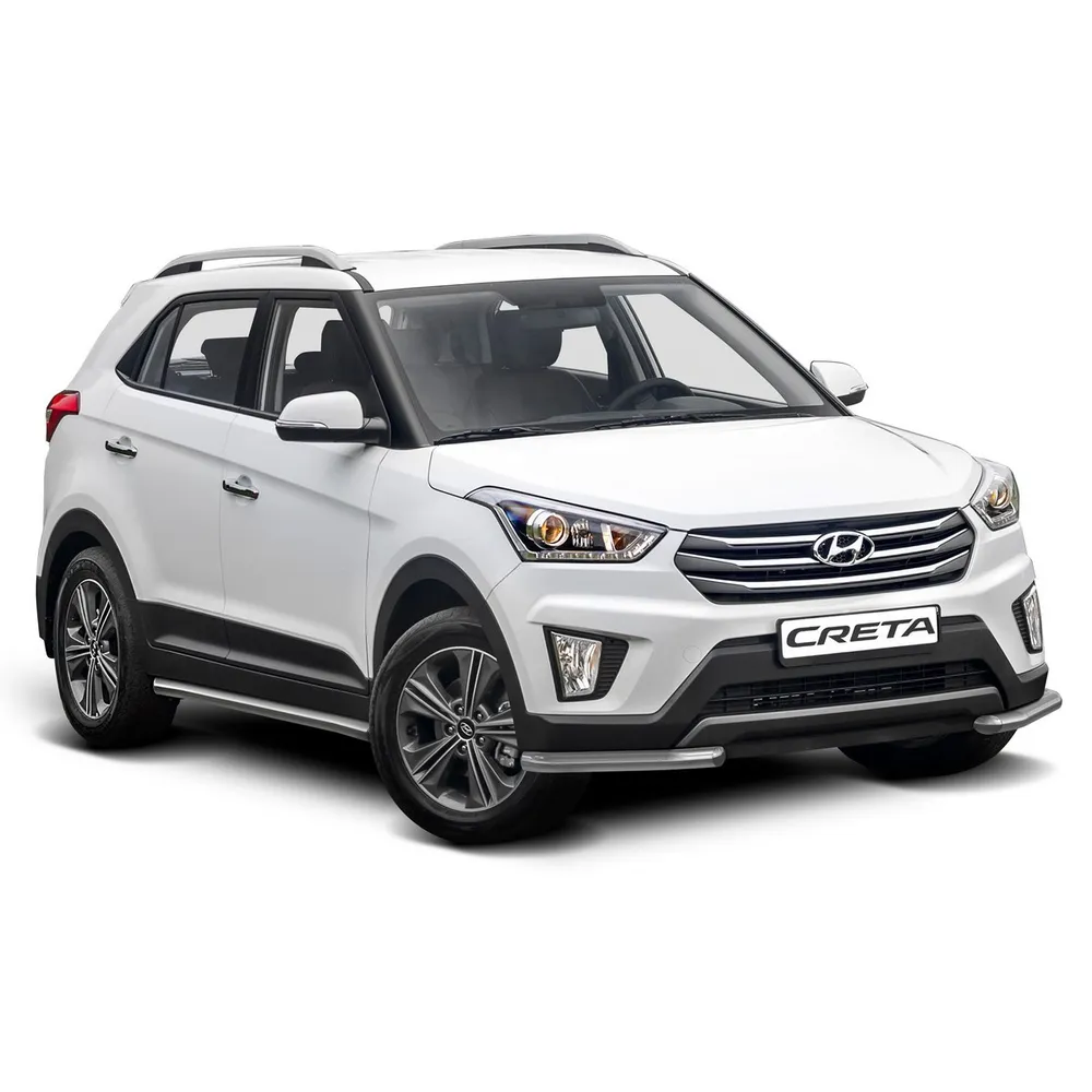 Защита порогов d57 Rival для Hyundai Creta I 2016-2020 2020-н.в., нерж. сталь, 2 шт., R.2310.005