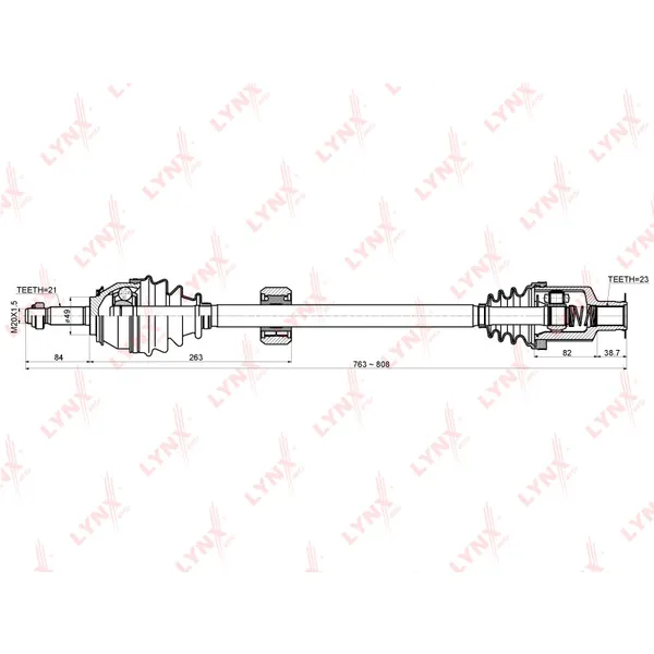 Привод в сборе правый RENAULT/LADA Largus LYNXauto CD-6306