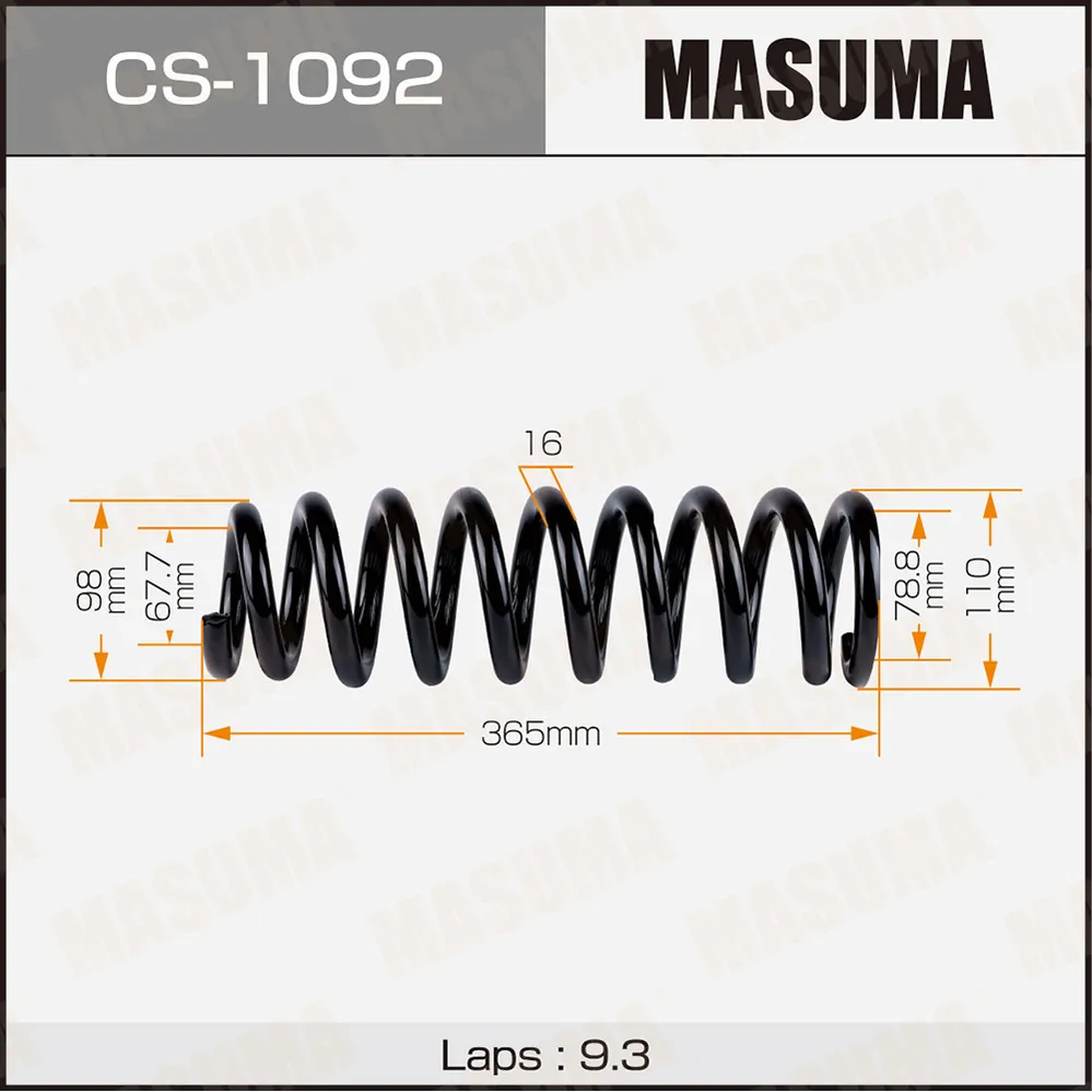 Пружина подвески MASUMA front LAND CRUISER PRADO / 120 MASUMA CS1092