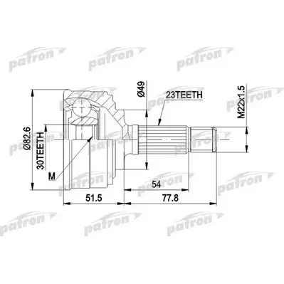ШРУС наружн к-кт 23x49x30 HONDA: CIVIC 1.5 84-87 PATRON PCV1044