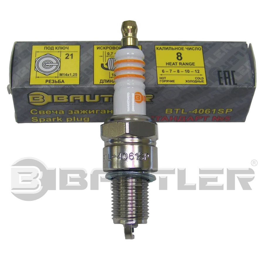 Свеча зажигания для ГАЗ 3102, 31029, 3110, 3111, с дв. ЗМЗ-4062.10 ГАЗ 2705, 3302, 3221, 2752, 2217 BAUTLER BTL4061SP