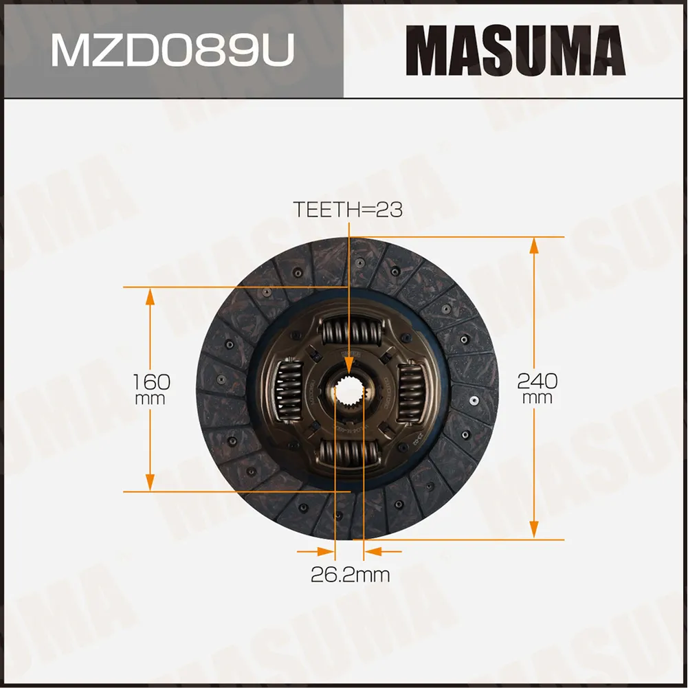Диск сцепления MASUMA MZD089U