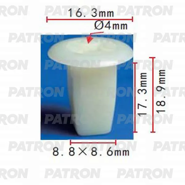 Клипса пластмассовая Acura, Honda, Infiniti, Lexus, Mazda, Mitsubishi, PATRON P370402