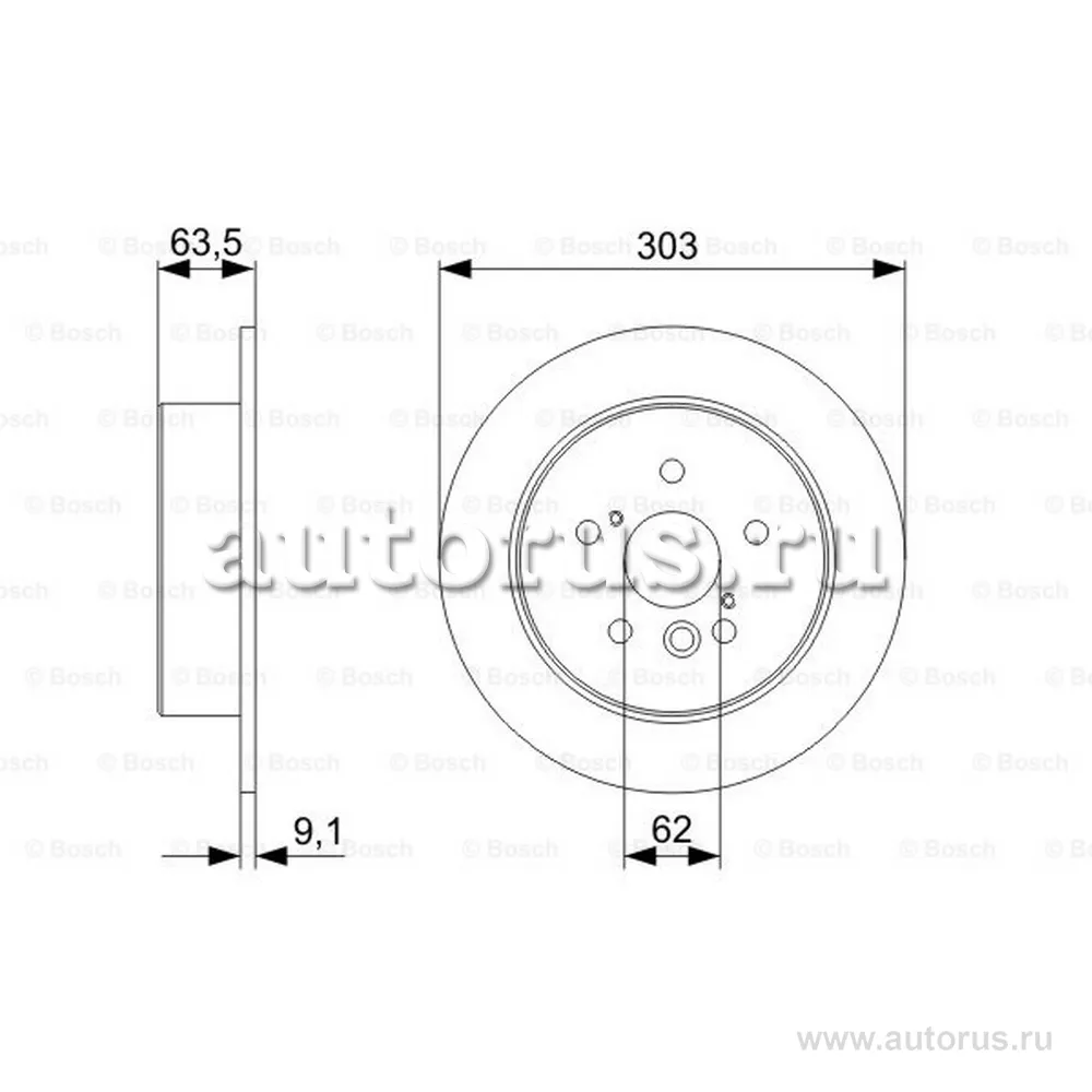 Диск тормозной TOYOTA RAV 4 00- задний BOSCH 0986479338