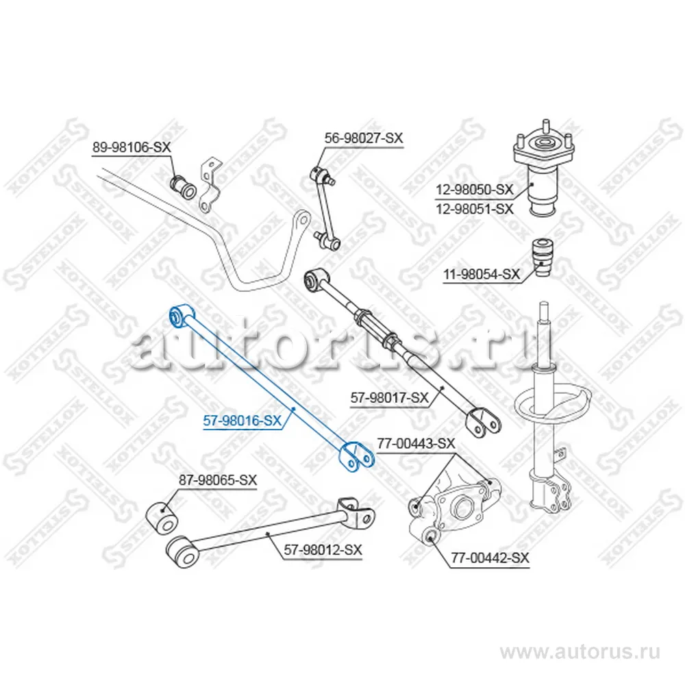 Рычаг задней подвески передний Toyota Camry ACV3#/MCV30 01> STELLOX 57-98016-SX
