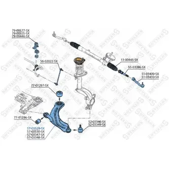 Рычаг передний нижний левый Renault Megane/Scenic all 02-03 STELLOX 57-03529-SX