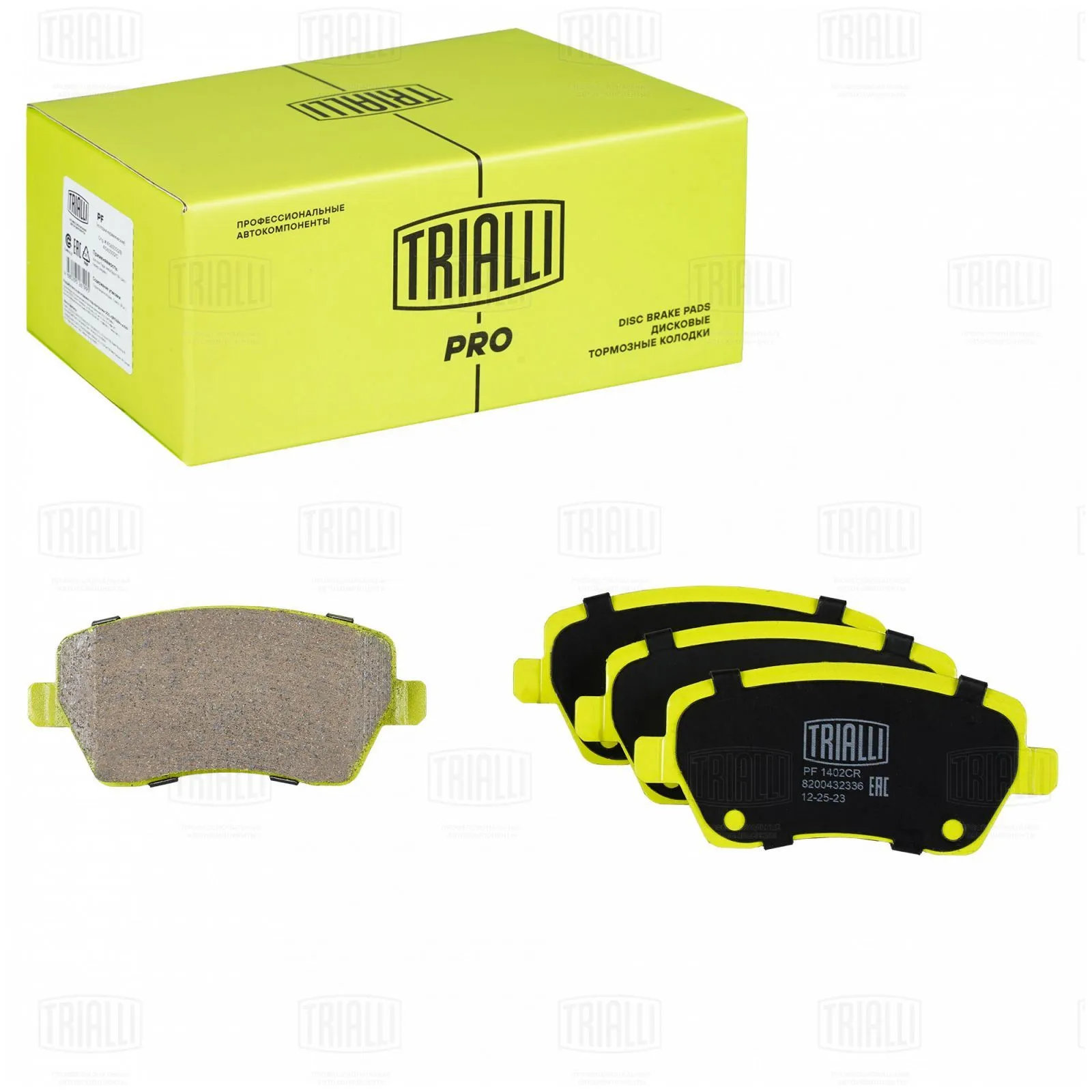 Колодки торм. для а/м Лада Largus (12-) 16V/Vesta (15-) диск. перед. (керам.) PRO TRIALLI PF 1402CR
