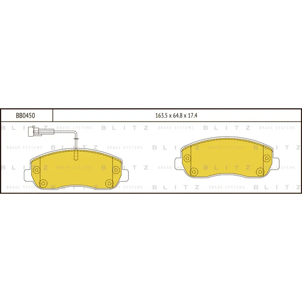 Колодки тормозные дисковые передние OPEL Movano B 11->NISSAN NV400 11-> BLITZ BB0450