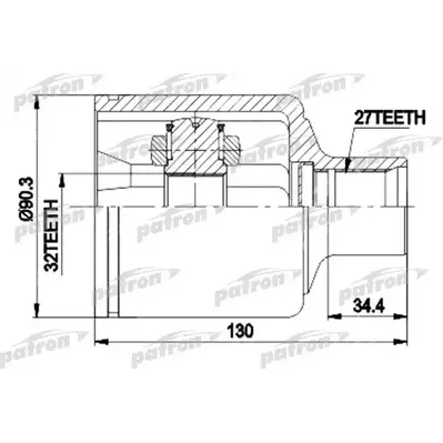 ШРУС внутр к-кт 27x39.5x32 CHRYSLER: CONCORD 93-01, 300 PATRON PCV9535