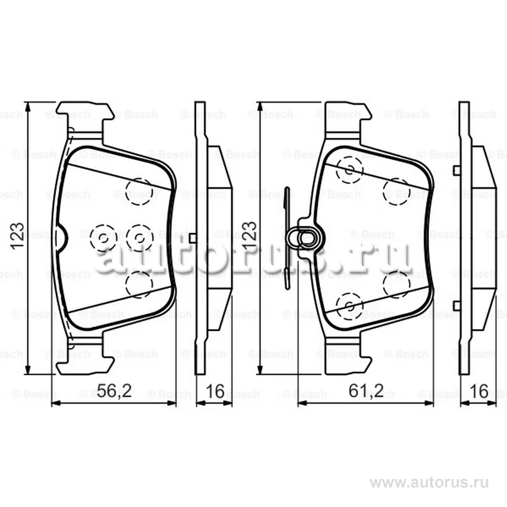 Колодки тормозные AUDI A3/VW GOLF VII 12- задние BOSCH 0 986 494 658
