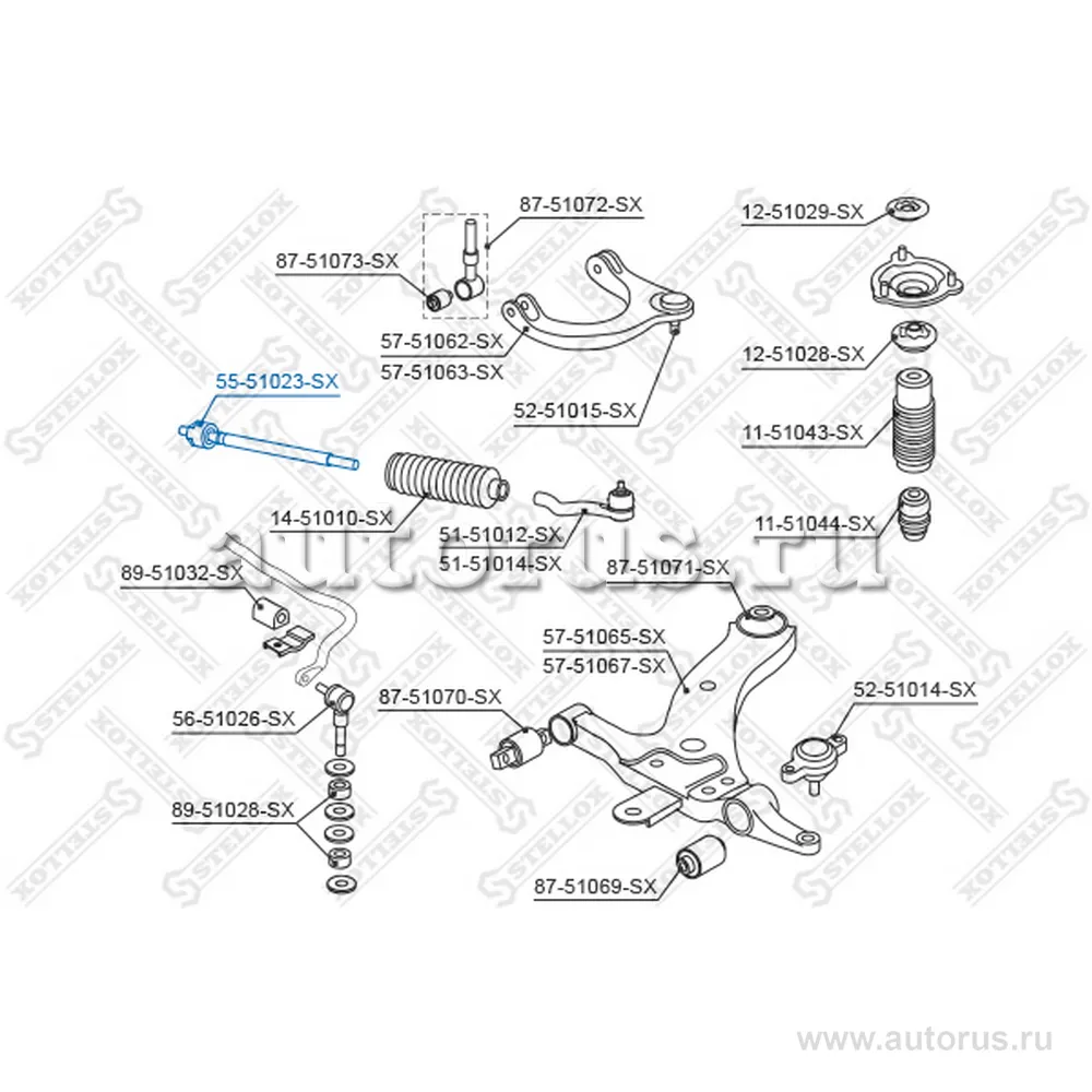 Тяга рул. л.+п. с г/у Hyundai Sonata EF STELLOX 5551023_SX