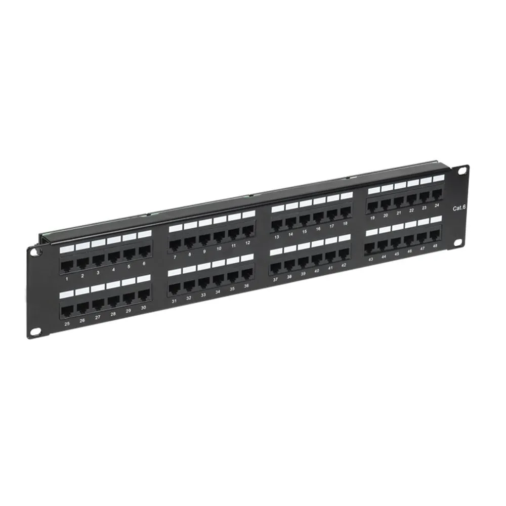 Панель коммутационная с кабельными органайзерами 19, 2U, 48 портов, RJ-45, CAT 6, UTP PRO REXANT 02-0232