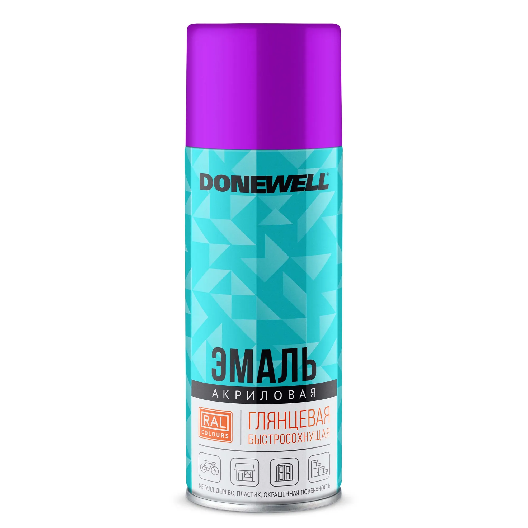 Эмаль универсальная акриловая Фиолетовая глянцевая RAL 4008 520 мл DONEWELL DW-A4008