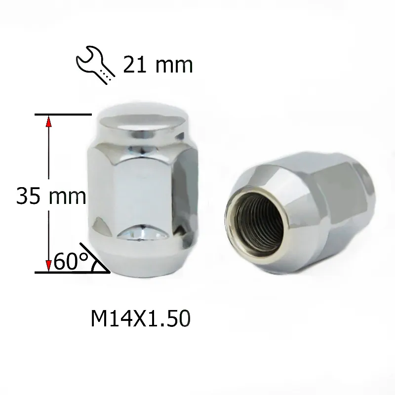 Гайка M14X1,50 35мм конус, закрытая кл21мм хром SDS FPA00054CHX