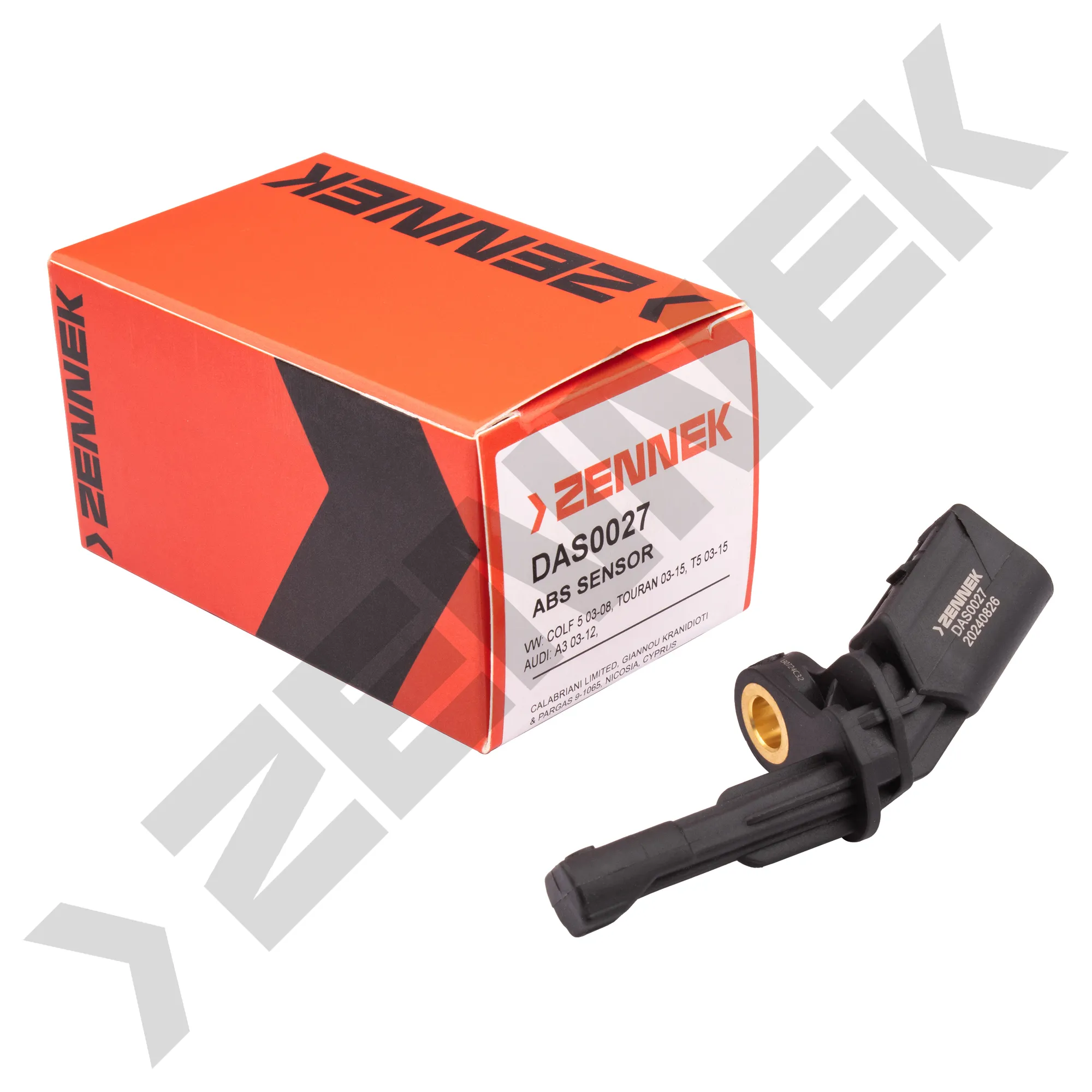 Датчик ABS задний правый VW COLF 5 03-08, AUDI A3 03-12, ZENNEK DAS0027