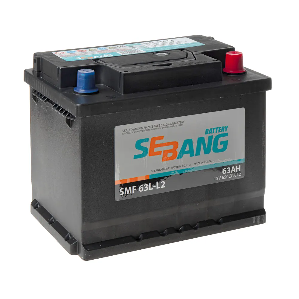 Аккумулятор SEBANG SMF 63 А/ч обратный R+ 245x175x190 L2 EN 650 А