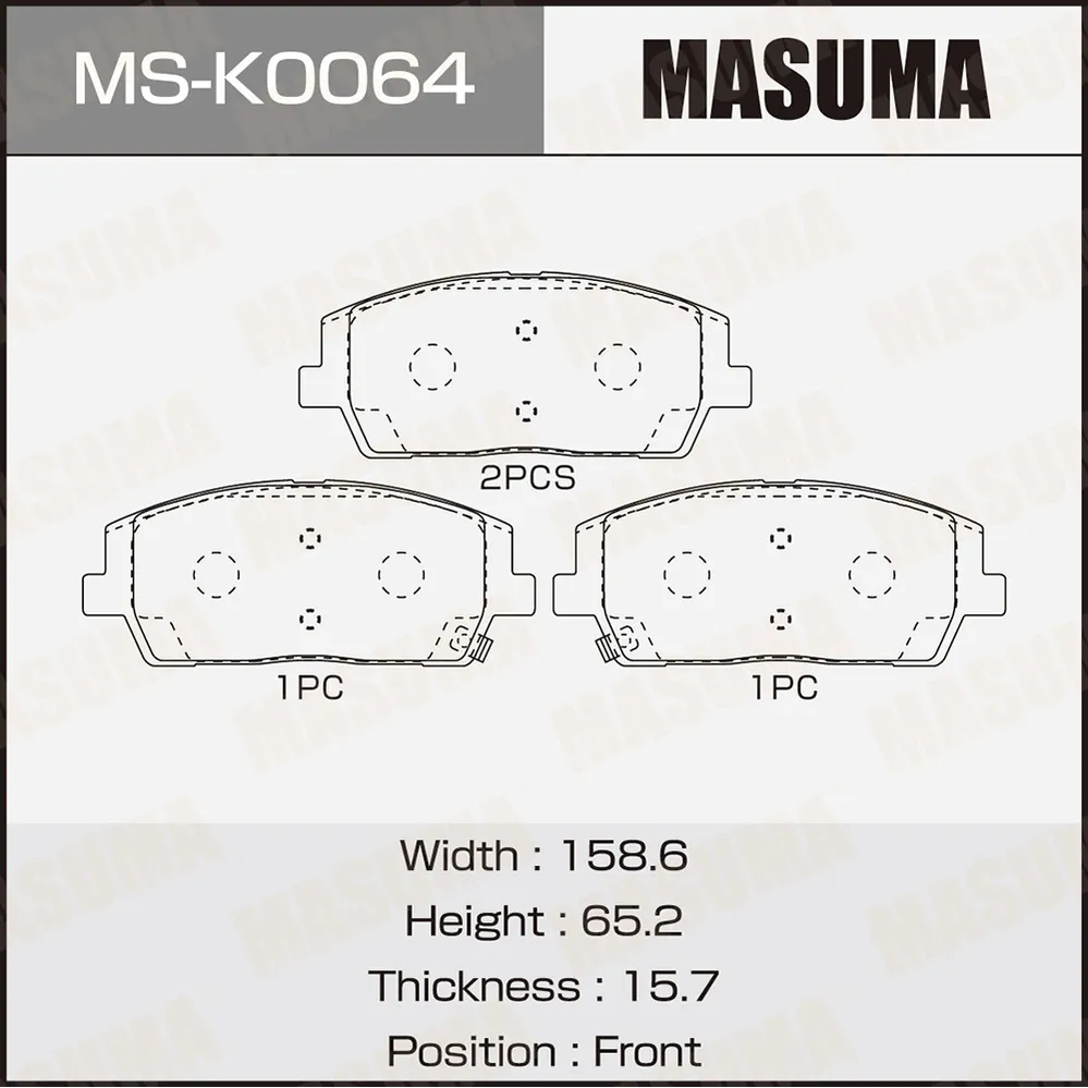 Колодки дисковые MASUMA MS-K0064