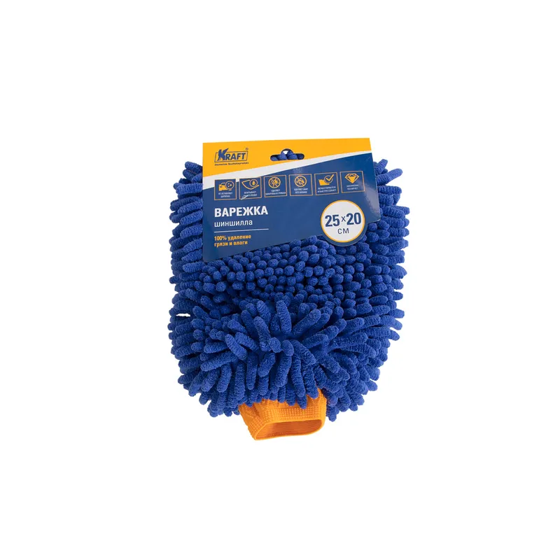 Губка для мытья из микрофибры Варежка-шиншилла (2520 см) KRAFT KT860606